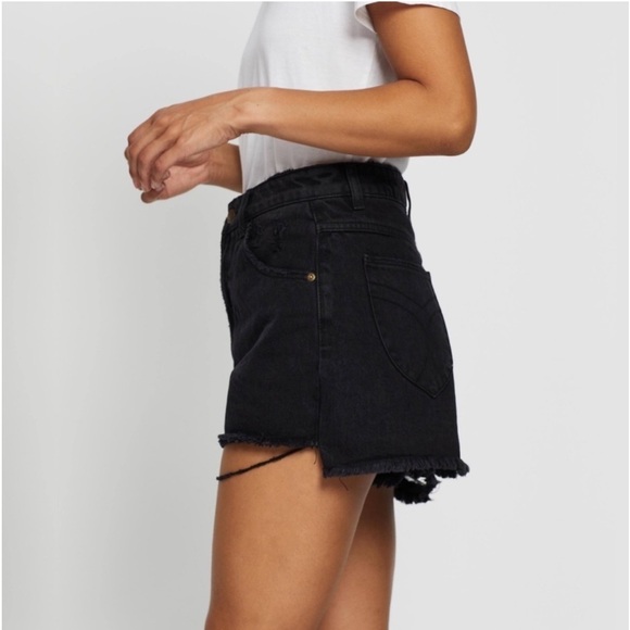 Rolla’s Shorts Dusters High Rise Slim Distressed Denim Black Streetwear Edgy 27 - Picture 10 of 12